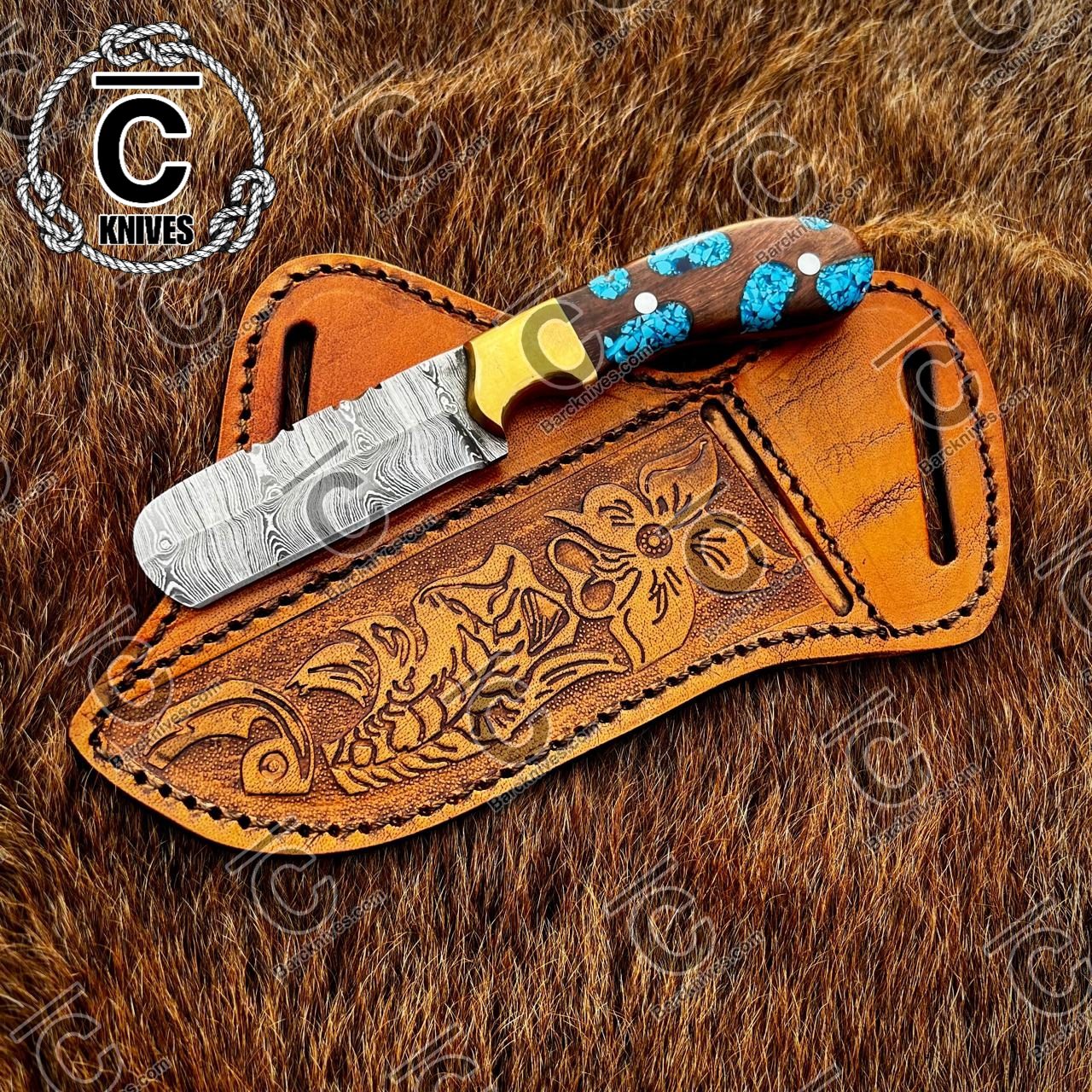 Damascus Steel Bull Cutter Knife - Image 2