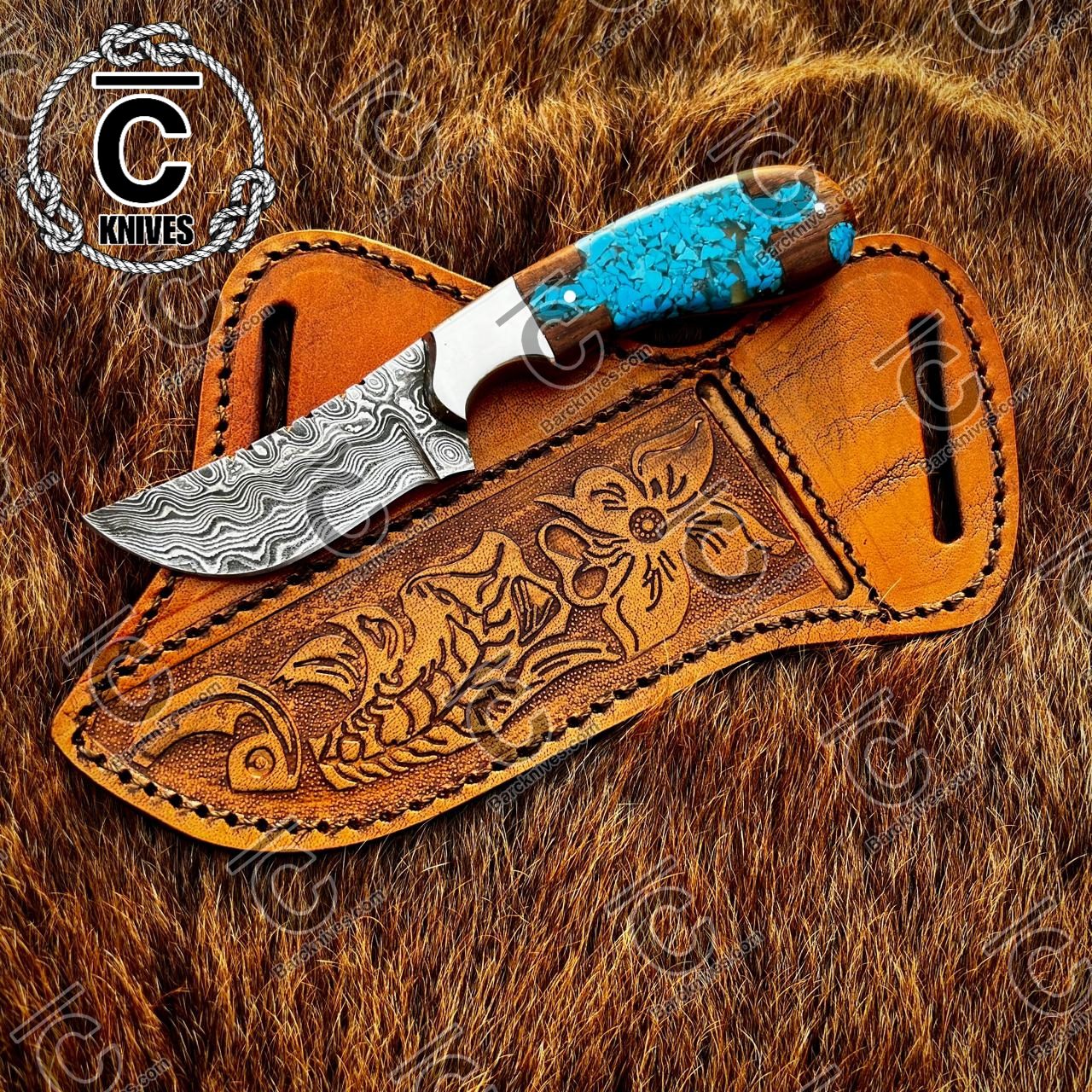Handmade Cowboy Knife With Leather Sheath - Image 2